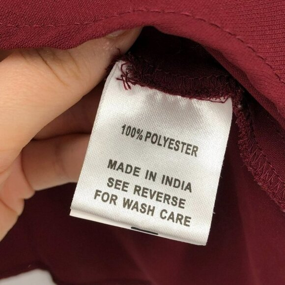 Allen Solly Burgundy Peplum flared sleeve v-neck blouse small - Picture 8 of 16